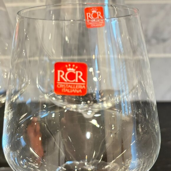 NEW RCR Crystalleria Italiana Crystal Burgundy Red Wine Glasses Set of 4 - Picture 8 of 11
